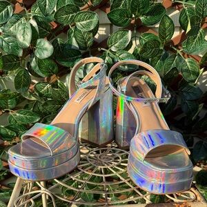 Steve Madden Holographic Platform Sandals